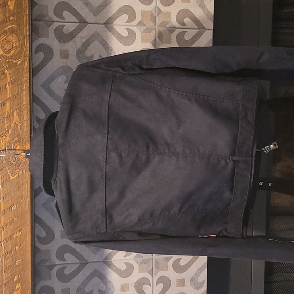 Navy Blue Suede Leather Moto Jacket Size Medium. NWT - Picture 2 of 5